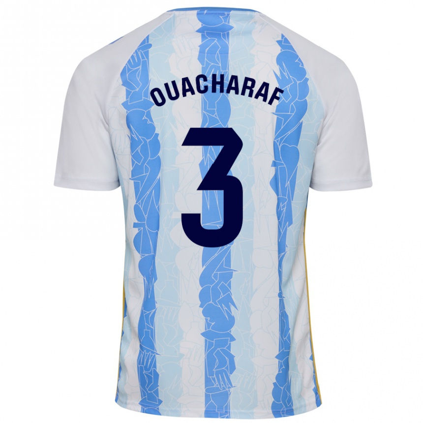 Niño Fútbol Camiseta Bilal Ouacharaf #3 Blanco Azul 1ª Equipación 2024/25 Argentina