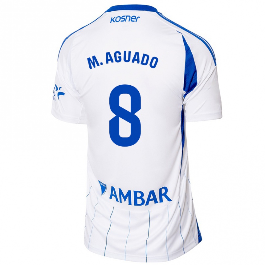 Niño Fútbol Camiseta Marc Aguado #8 Rojo Blanco 1ª Equipación 2024/25 Argentina