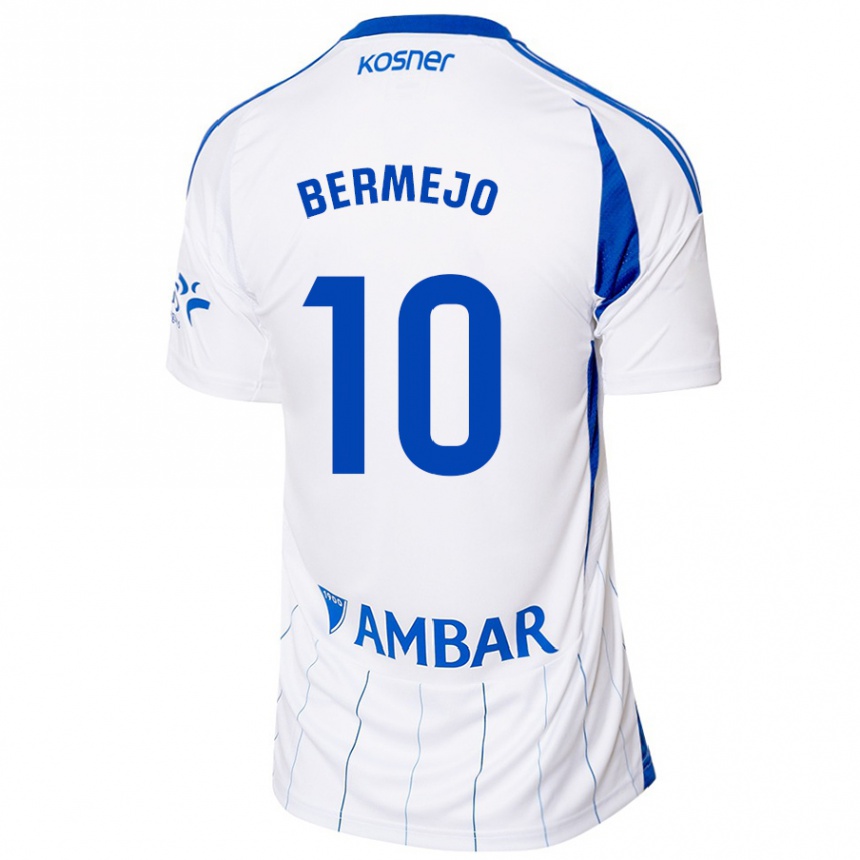 Niño Fútbol Camiseta Sergio Bermejo #10 Rojo Blanco 1ª Equipación 2024/25 Argentina