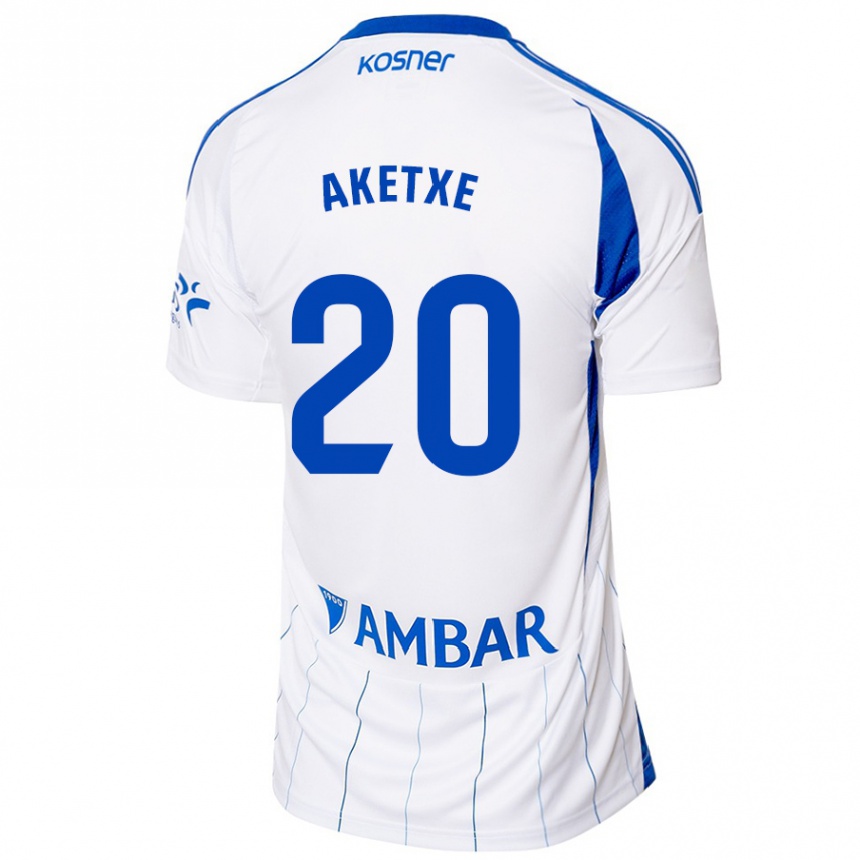 Niño Fútbol Camiseta Ager Aketxe #20 Rojo Blanco 1ª Equipación 2024/25 Argentina