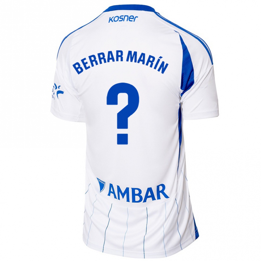 Niño Fútbol Camiseta Sergio Berrar Marín #0 Rojo Blanco 1ª Equipación 2024/25 Argentina