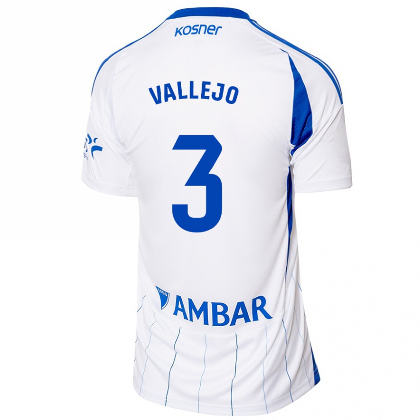 Niño Fútbol Camiseta Jaime Vallejo #3 Rojo Blanco 1ª Equipación 2024/25 Argentina