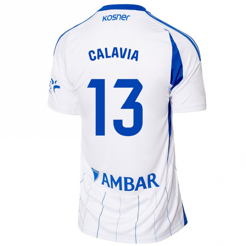 Niño Fútbol Camiseta Carlos Calavia #13 Rojo Blanco 1ª Equipación 2024/25 Argentina