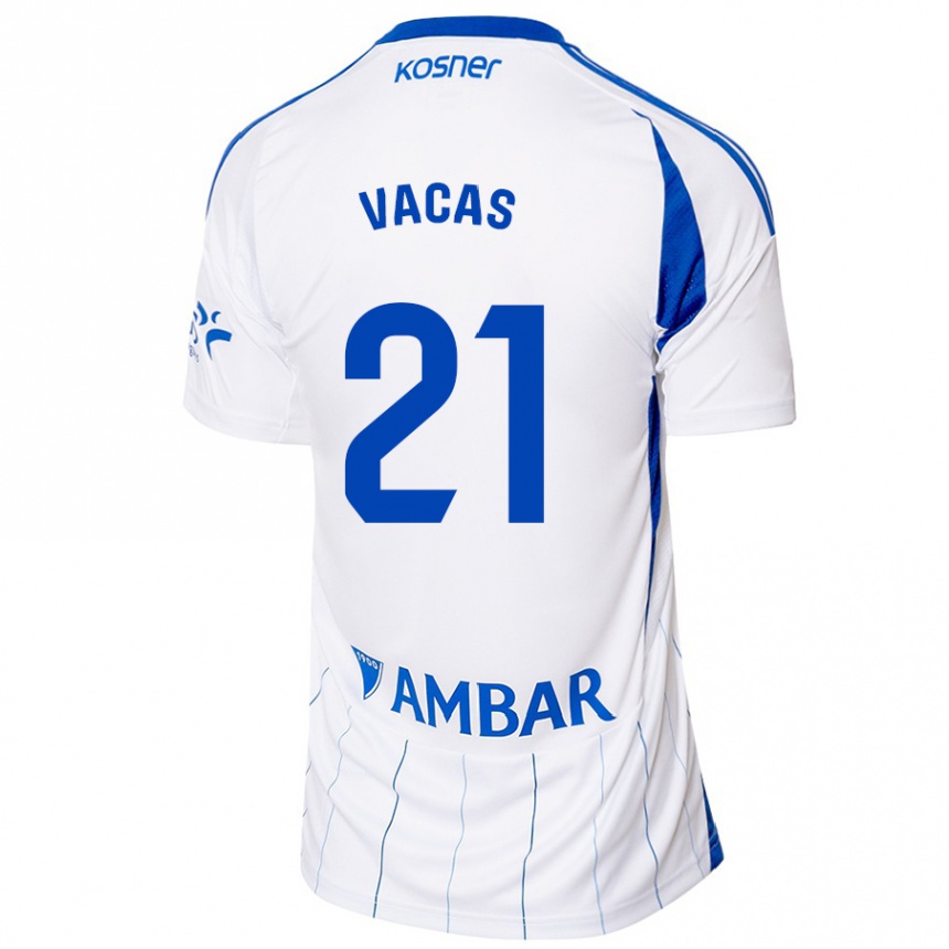 Niño Fútbol Camiseta Óscar Vacas #21 Rojo Blanco 1ª Equipación 2024/25 Argentina