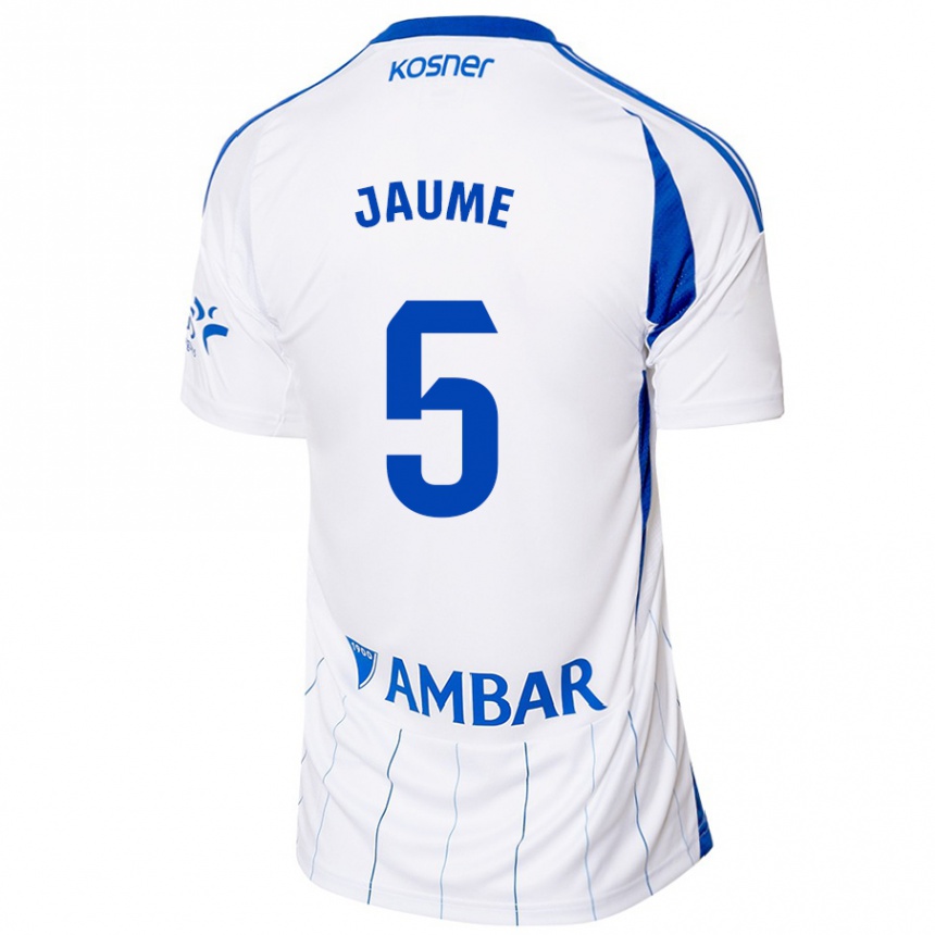 Niño Fútbol Camiseta Jaume Grau #5 Rojo Blanco 1ª Equipación 2024/25 Argentina