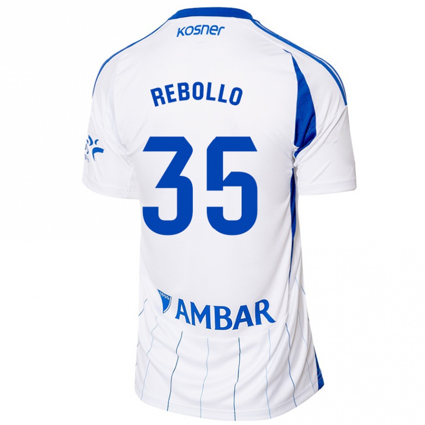 Niño Fútbol Camiseta Dani Rebollo #35 Rojo Blanco 1ª Equipación 2024/25 Argentina