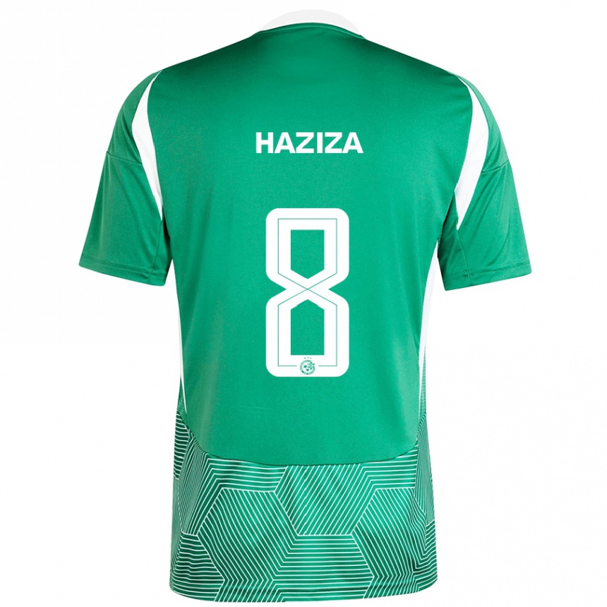 Niño Fútbol Camiseta Dolev Haziza #8 Verde Blanco 1ª Equipación 2024/25 Argentina