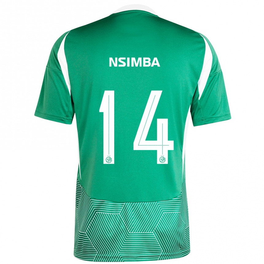 Niño Fútbol Camiseta Vital Nsimba #14 Verde Blanco 1ª Equipación 2024/25 Argentina