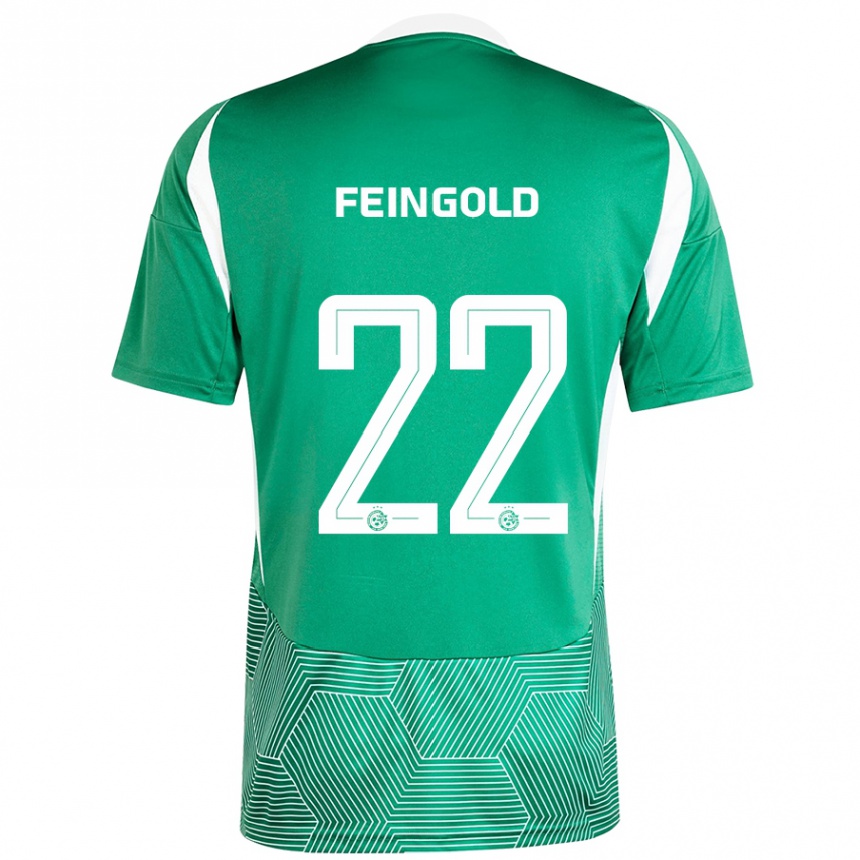 Niño Fútbol Camiseta Ilay Feingold #22 Verde Blanco 1ª Equipación 2024/25 Argentina