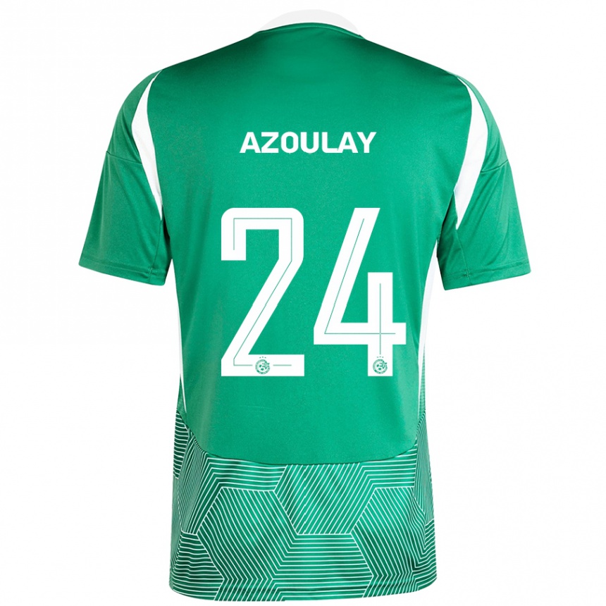 Niño Fútbol Camiseta Ethane Azoulay #24 Verde Blanco 1ª Equipación 2024/25 Argentina