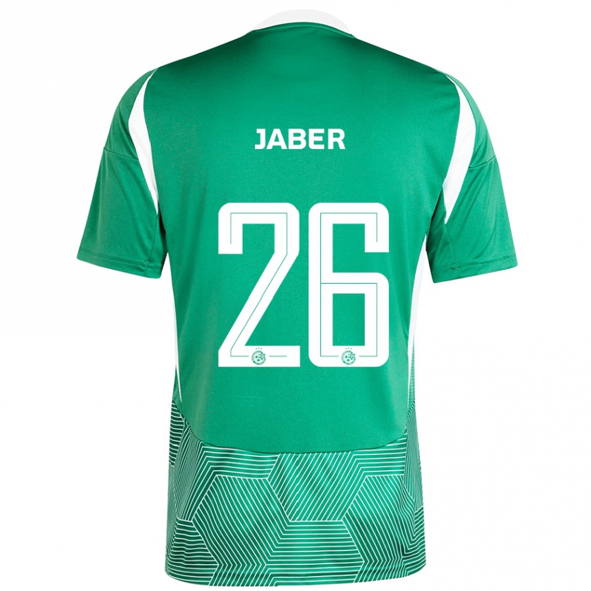 Niño Fútbol Camiseta Mahmoud Jaber #26 Verde Blanco 1ª Equipación 2024/25 Argentina