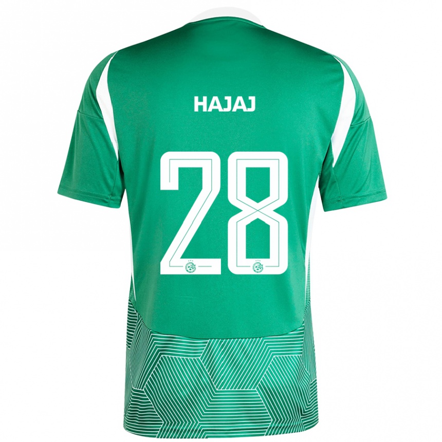 Niño Fútbol Camiseta Ilay Hajaj #28 Verde Blanco 1ª Equipación 2024/25 Argentina