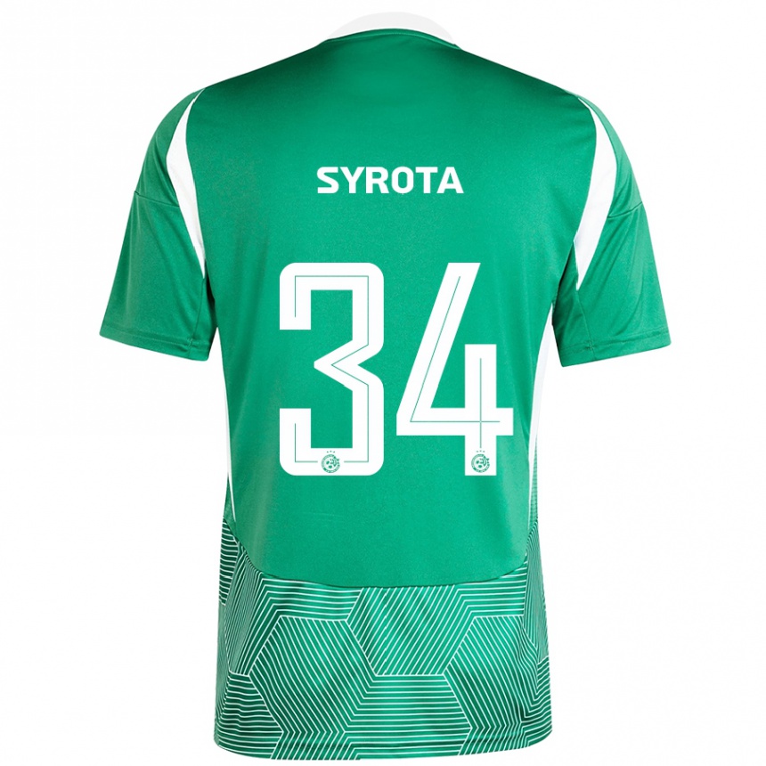 Niño Fútbol Camiseta Oleksandr Syrota #34 Verde Blanco 1ª Equipación 2024/25 Argentina