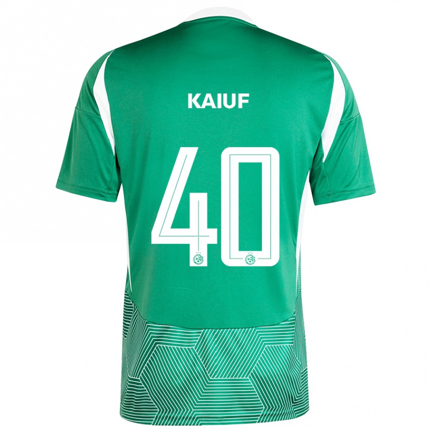 Niño Fútbol Camiseta Sharif Kaiuf #40 Verde Blanco 1ª Equipación 2024/25 Argentina