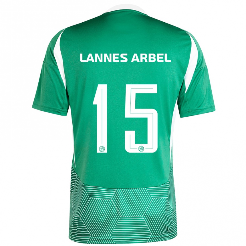 Niño Fútbol Camiseta Tomer Lannes Arbel #15 Verde Blanco 1ª Equipación 2024/25 Argentina