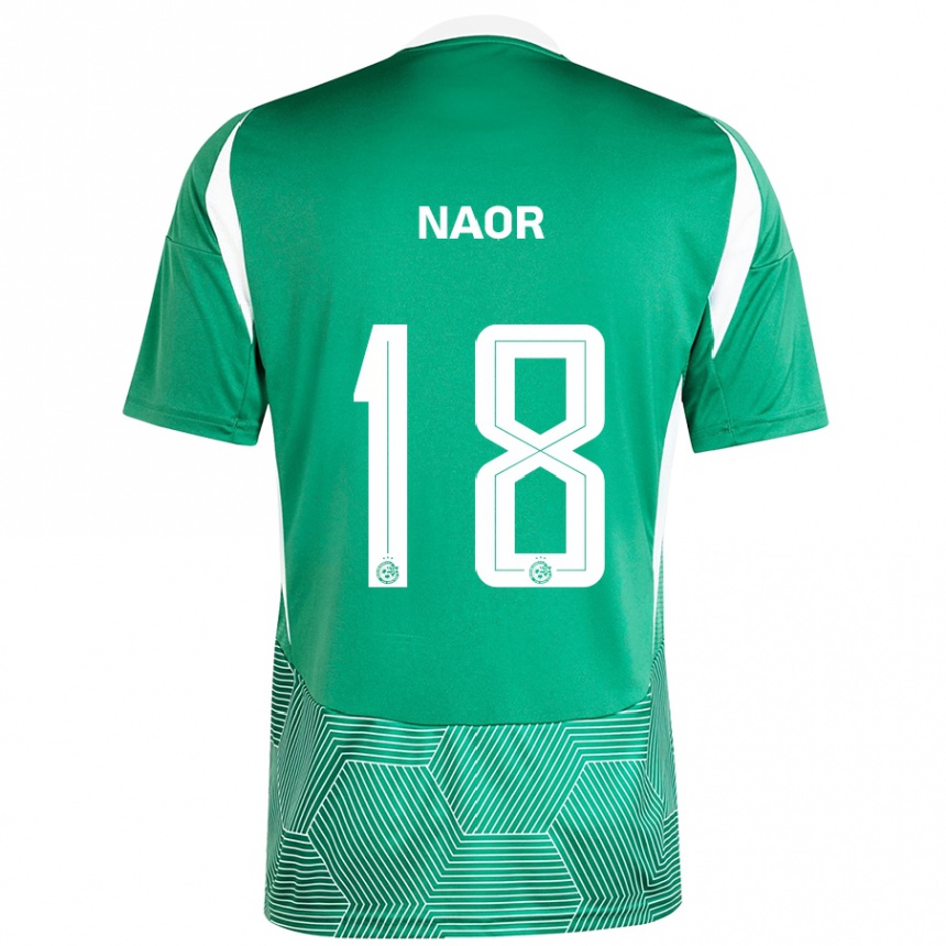 Niño Fútbol Camiseta Goni Naor #18 Verde Blanco 1ª Equipación 2024/25 Argentina