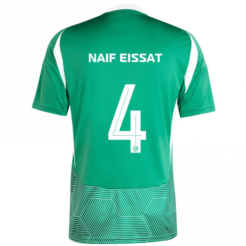 Niño Fútbol Camiseta Lisav Naif Eissat #4 Verde Blanco 1ª Equipación 2024/25 Argentina