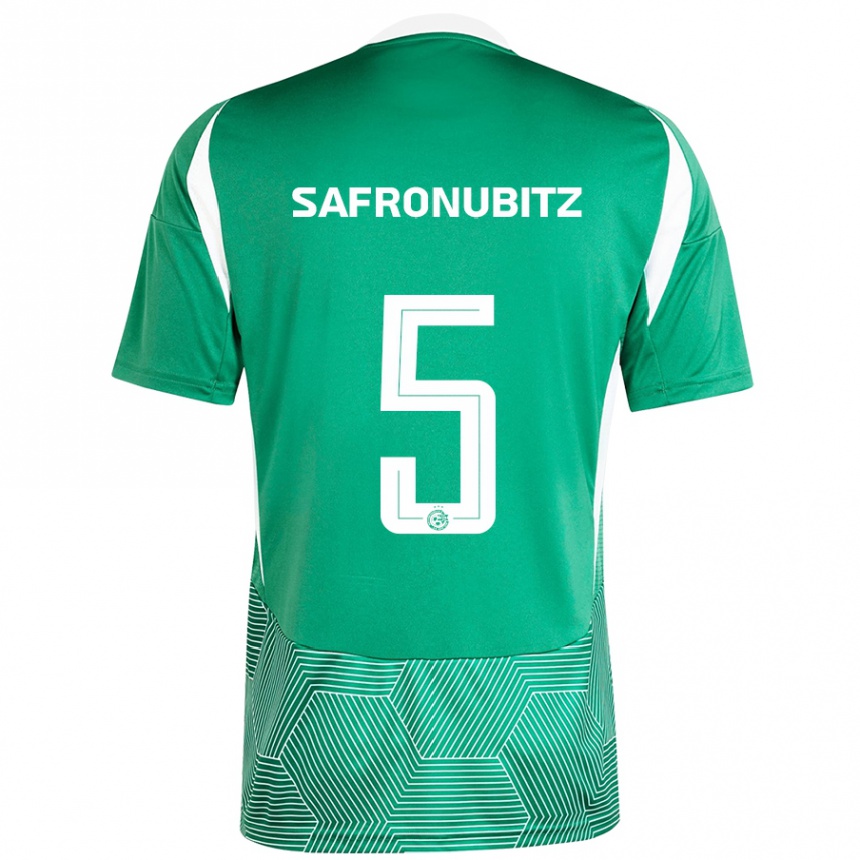 Niño Fútbol Camiseta Dan Safronubitz #5 Verde Blanco 1ª Equipación 2024/25 Argentina