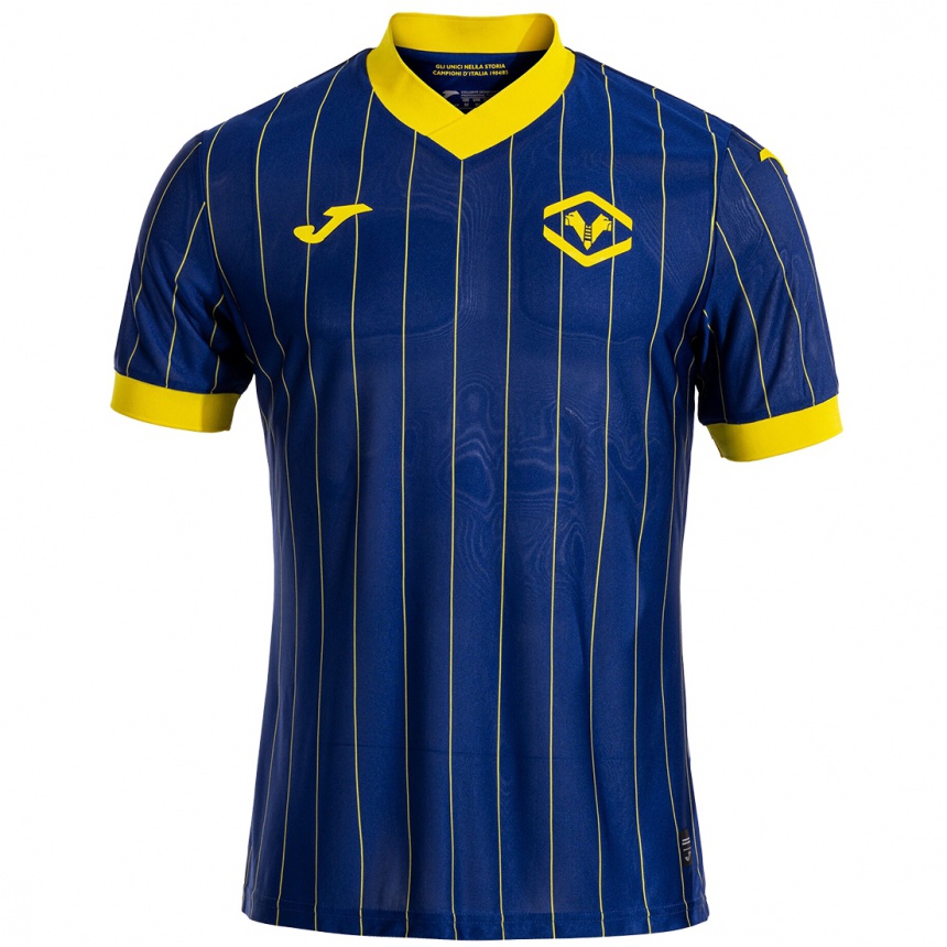 Niño Fútbol Camiseta Lorenzo Pasquali #0 Azul Amarillo 1ª Equipación 2024/25 Argentina