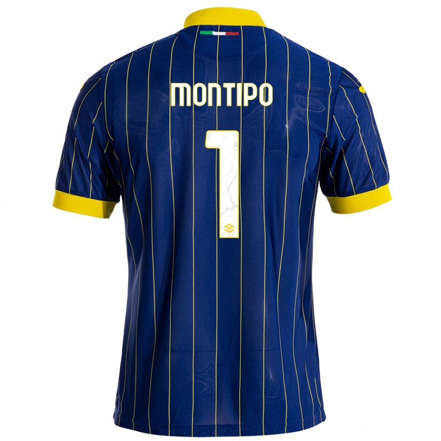 Niño Fútbol Camiseta Lorenzo Montipò #1 Azul Amarillo 1ª Equipación 2024/25 Argentina