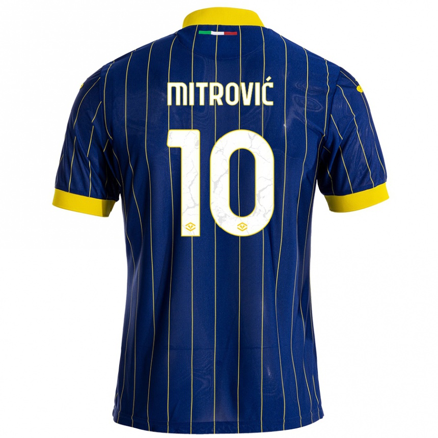 Niño Fútbol Camiseta Stefan Mitrović #10 Azul Amarillo 1ª Equipación 2024/25 Argentina