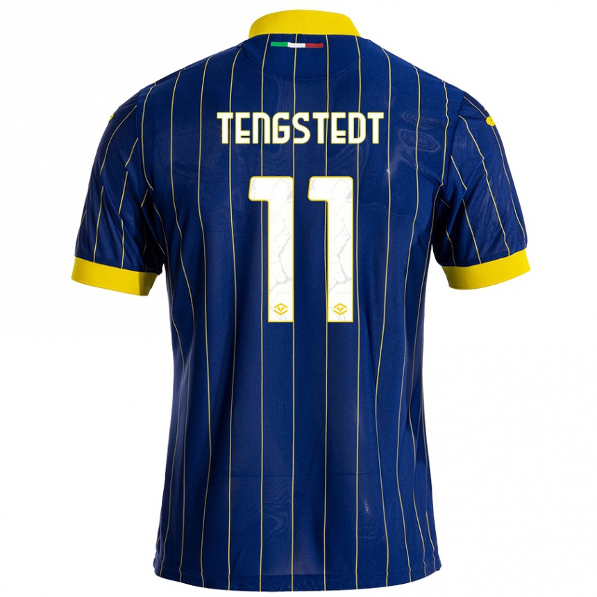 Niño Fútbol Camiseta Casper Tengstedt #11 Azul Amarillo 1ª Equipación 2024/25 Argentina