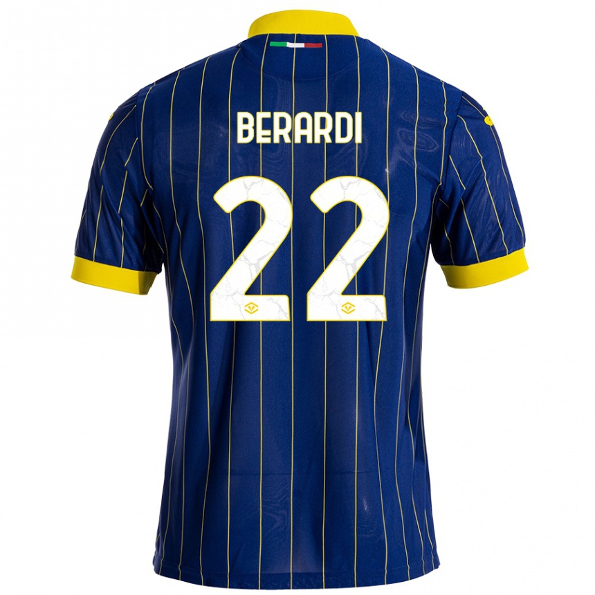 Niño Fútbol Camiseta Alessandro Berardi #22 Azul Amarillo 1ª Equipación 2024/25 Argentina