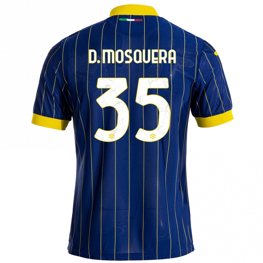 Niño Fútbol Camiseta Daniel Mosquera #35 Azul Amarillo 1ª Equipación 2024/25 Argentina