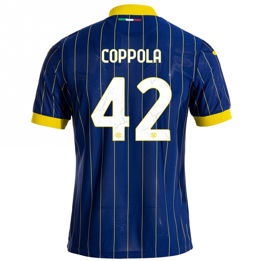 Niño Fútbol Camiseta Diego Coppola #42 Azul Amarillo 1ª Equipación 2024/25 Argentina