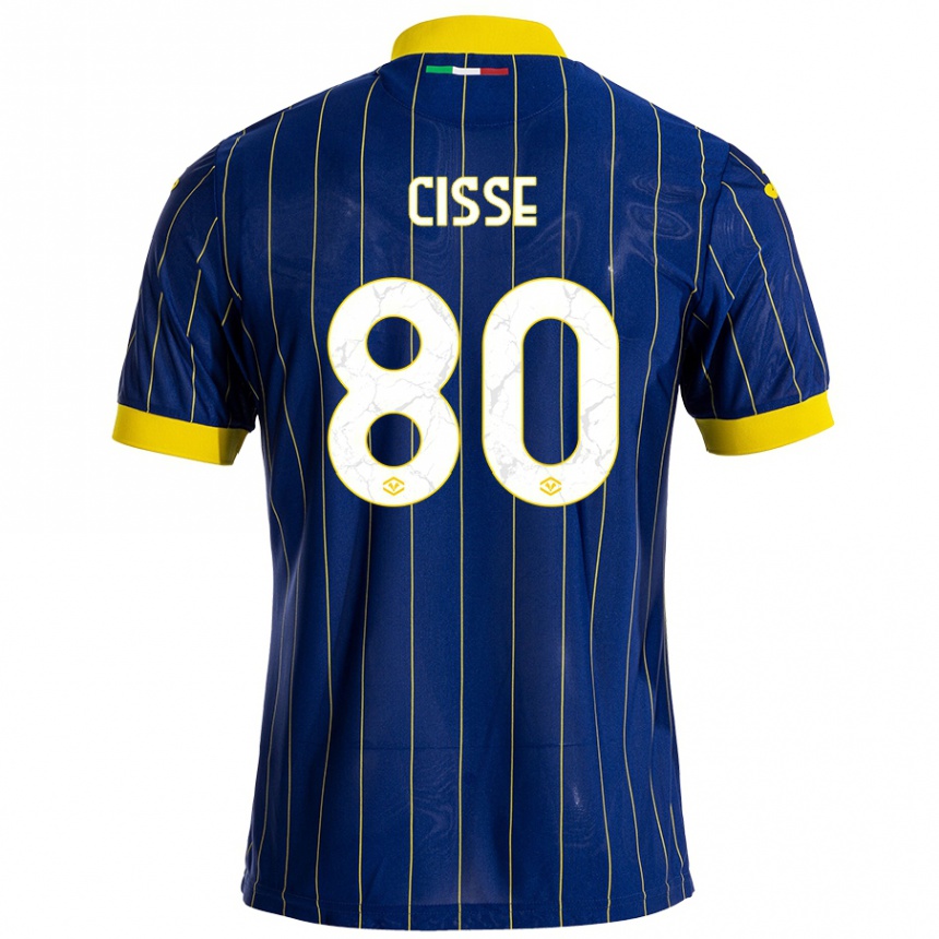 Niño Fútbol Camiseta Alphadjo Cissè #80 Azul Amarillo 1ª Equipación 2024/25 Argentina