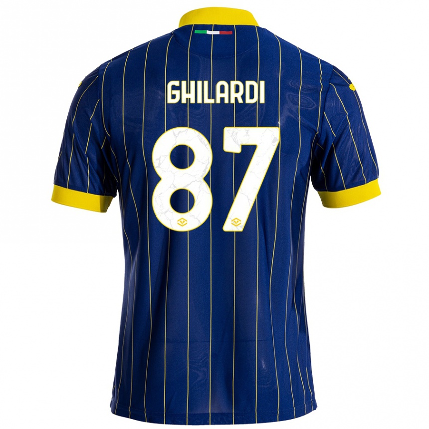 Niño Fútbol Camiseta Daniele Ghilardi #87 Azul Amarillo 1ª Equipación 2024/25 Argentina