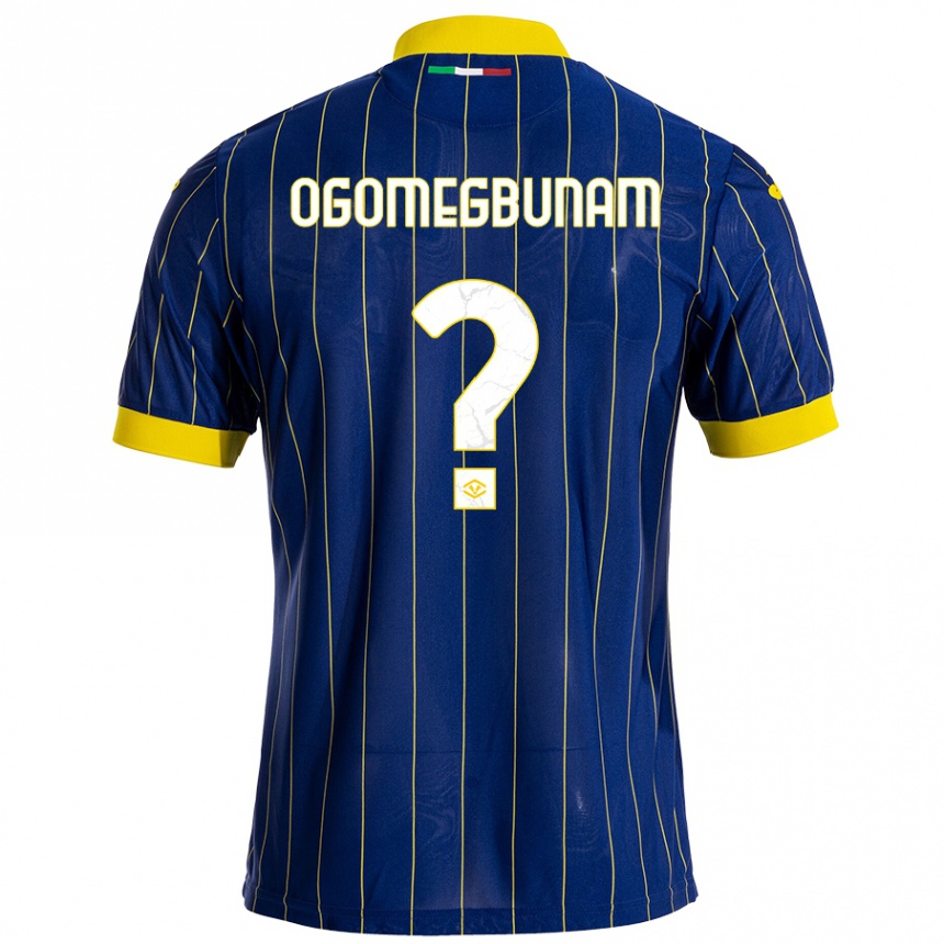 Niño Fútbol Camiseta Izu Ogomegbunam #0 Azul Amarillo 1ª Equipación 2024/25 Argentina