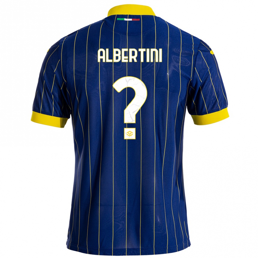 Niño Fútbol Camiseta Francesco Albertini #0 Azul Amarillo 1ª Equipación 2024/25 Argentina