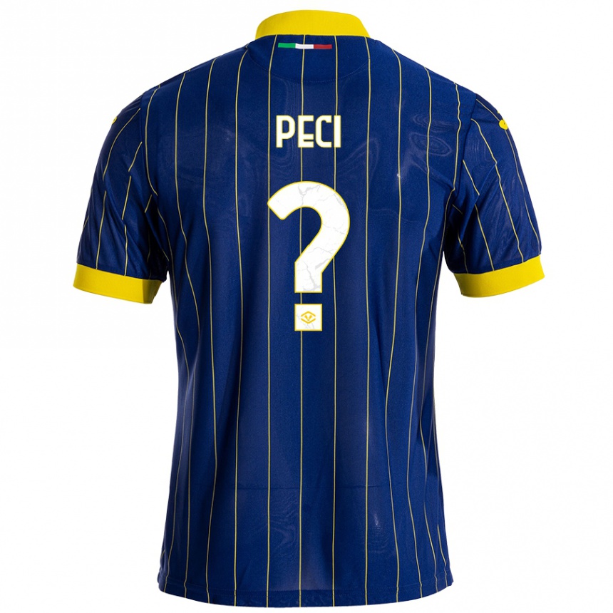 Niño Fútbol Camiseta Jurgen Peci #0 Azul Amarillo 1ª Equipación 2024/25 Argentina