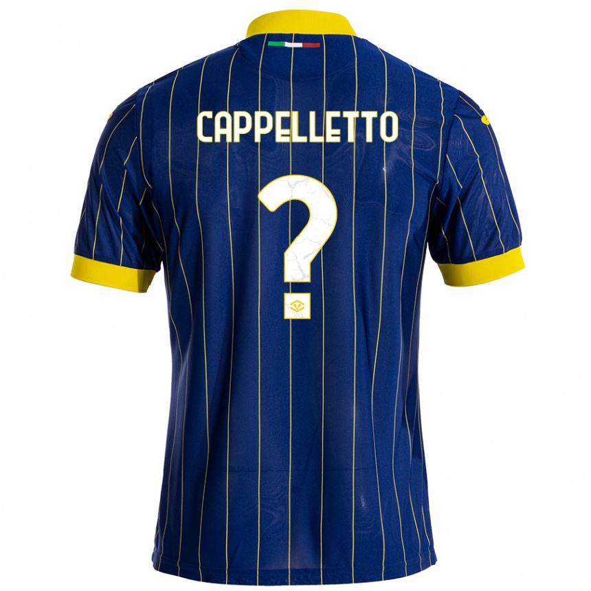 Niño Fútbol Camiseta Bryan Cappelletto #0 Azul Amarillo 1ª Equipación 2024/25 Argentina