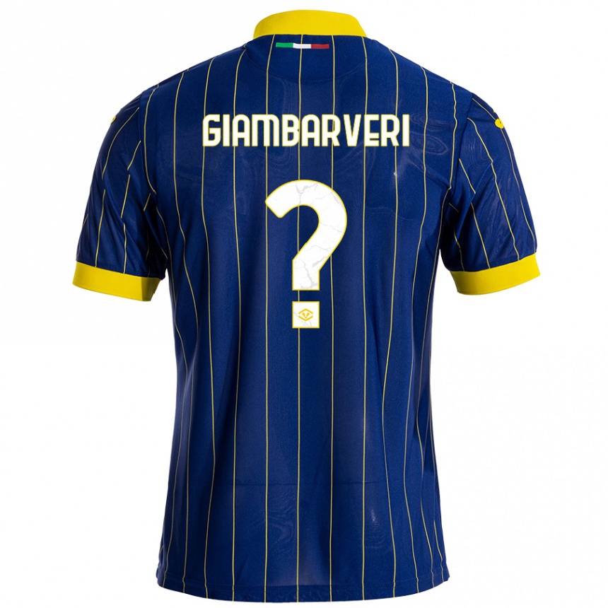 Niño Fútbol Camiseta Mattia Giambarveri #0 Azul Amarillo 1ª Equipación 2024/25 Argentina