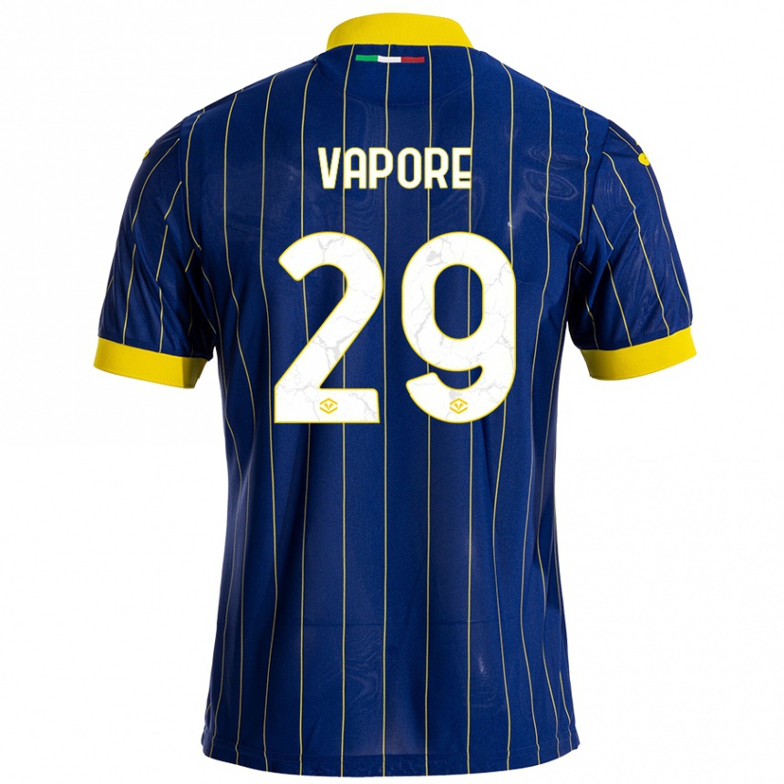 Niño Fútbol Camiseta Angelo Vapore #29 Azul Amarillo 1ª Equipación 2024/25 Argentina