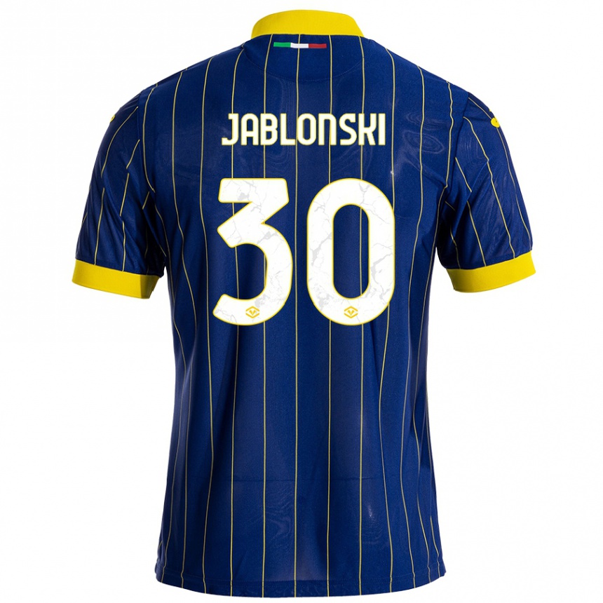 Niño Fútbol Camiseta Darvin Jablonski #30 Azul Amarillo 1ª Equipación 2024/25 Argentina