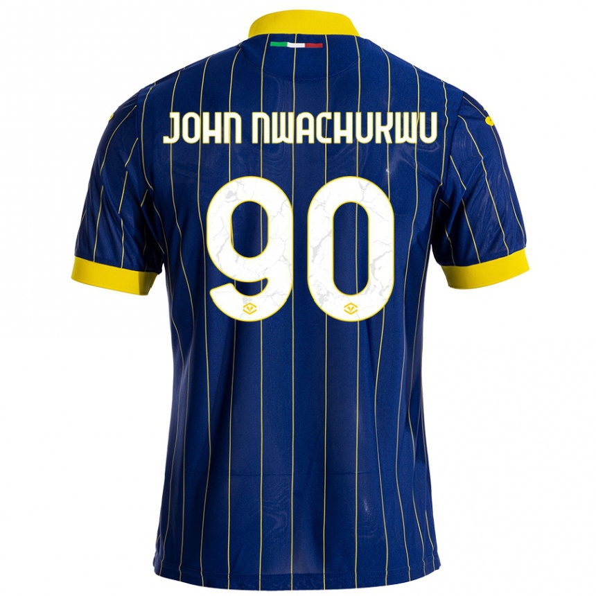 Niño Fútbol Camiseta Samuel John Nwachukwu #90 Azul Amarillo 1ª Equipación 2024/25 Argentina