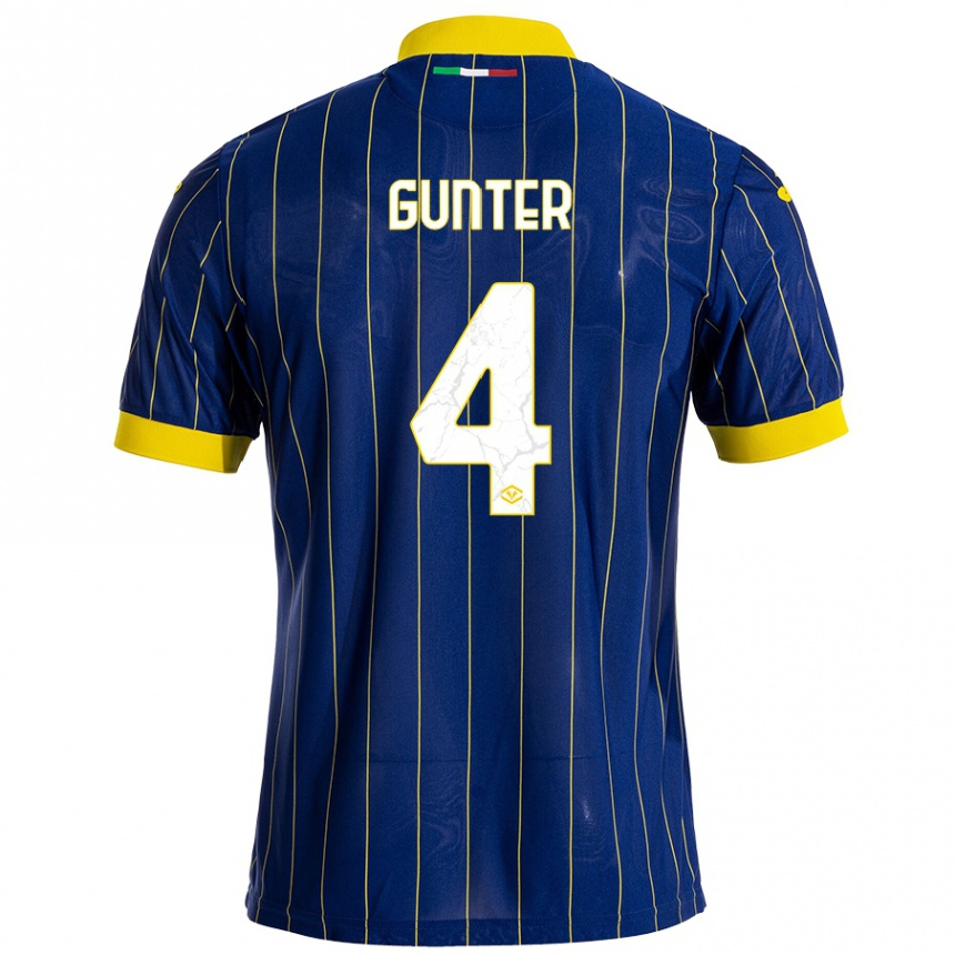 Niño Fútbol Camiseta Koray Günter #4 Azul Amarillo 1ª Equipación 2024/25 Argentina