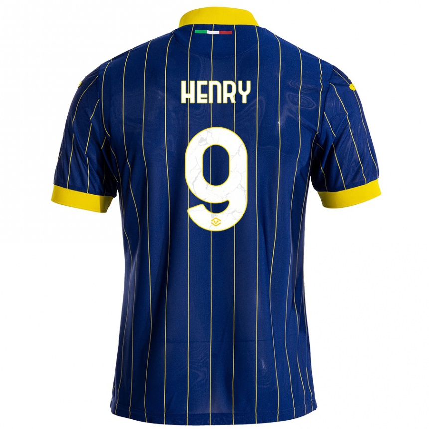 Niño Fútbol Camiseta Thomas Henry #9 Azul Amarillo 1ª Equipación 2024/25 Argentina