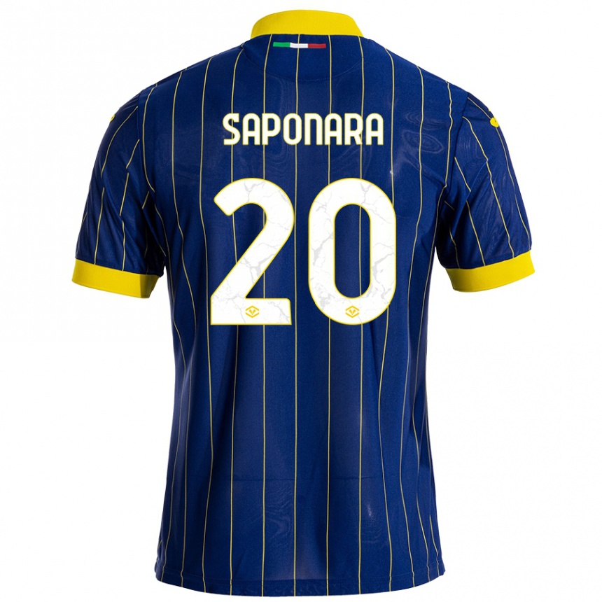 Niño Fútbol Camiseta Riccardo Saponara #20 Azul Amarillo 1ª Equipación 2024/25 Argentina