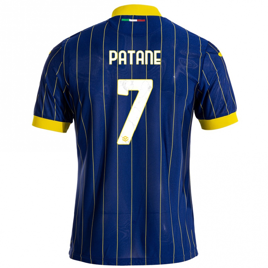 Niño Fútbol Camiseta Nicola Patanè #7 Azul Amarillo 1ª Equipación 2024/25 Argentina