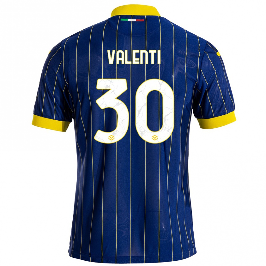 Niño Fútbol Camiseta Francesco Valenti #30 Azul Amarillo 1ª Equipación 2024/25 Argentina