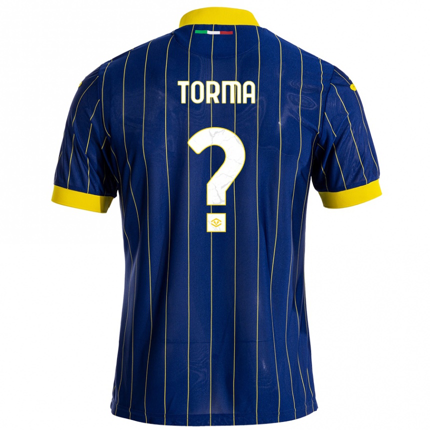 Niño Fútbol Camiseta Salvatore Torma #0 Azul Amarillo 1ª Equipación 2024/25 Argentina