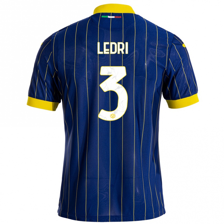 Niño Fútbol Camiseta Michela Ledri #3 Azul Amarillo 1ª Equipación 2024/25 Argentina