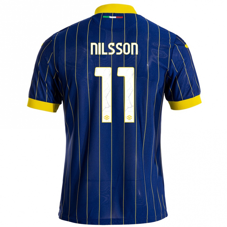 Niño Fútbol Camiseta Sara Nilsson #11 Azul Amarillo 1ª Equipación 2024/25 Argentina