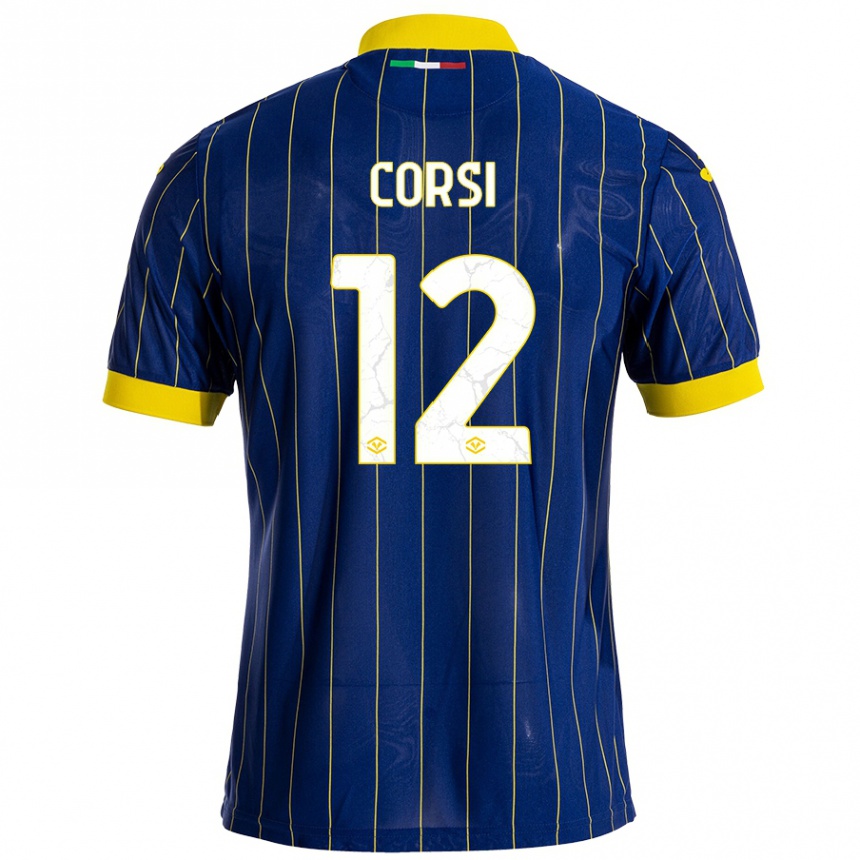 Niño Fútbol Camiseta Sara Corsi #12 Azul Amarillo 1ª Equipación 2024/25 Argentina