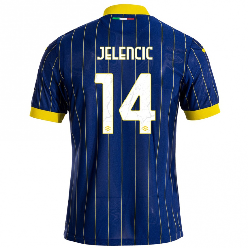 Niño Fútbol Camiseta Ana Jelencic #14 Azul Amarillo 1ª Equipación 2024/25 Argentina