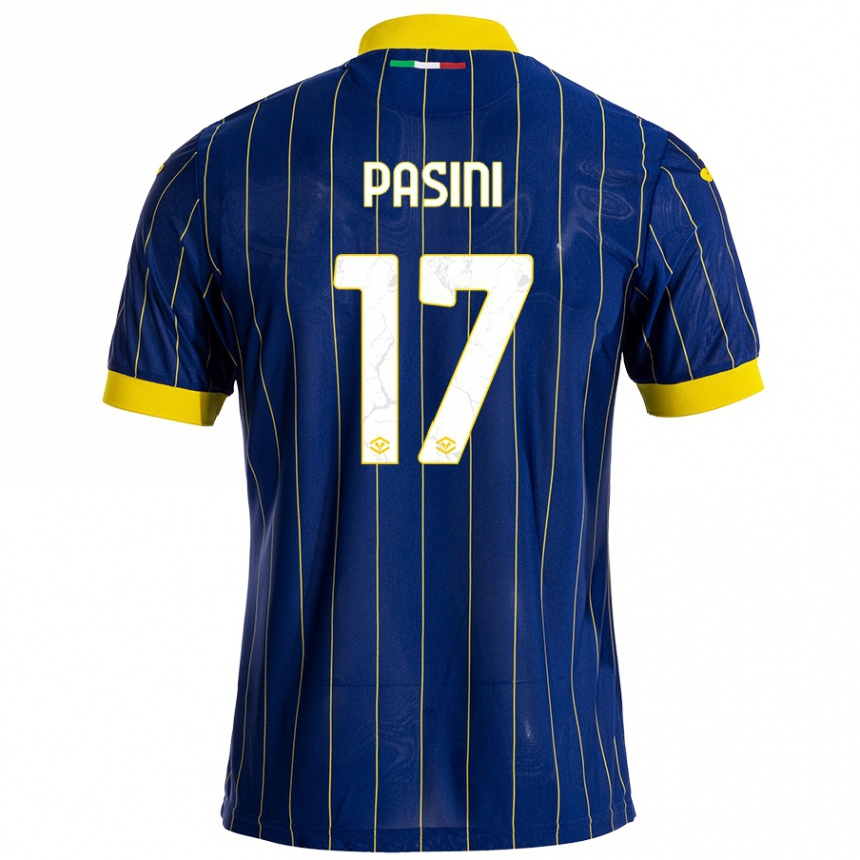 Niño Fútbol Camiseta Veronica Pasini #17 Azul Amarillo 1ª Equipación 2024/25 Argentina